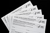 United States CDC Vaccination Record Cards for Covid 19 - Stock Image