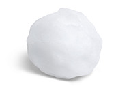 snowball in white back with shadow - Stock Image
